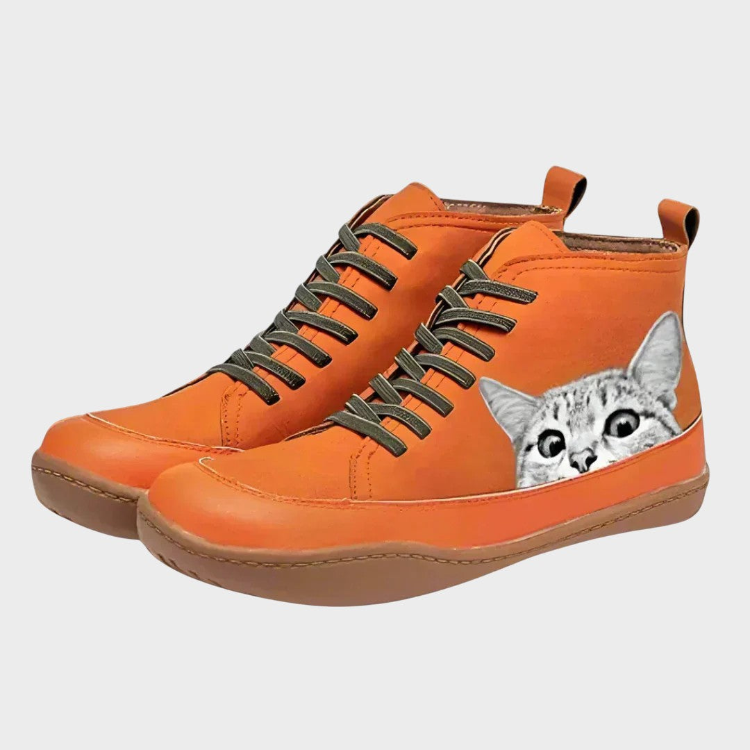 Felina - Botas de cuero para amantes de gatos