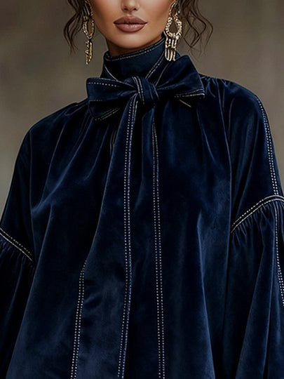 Trinidad | Vestido mini de terciopelo con lazada