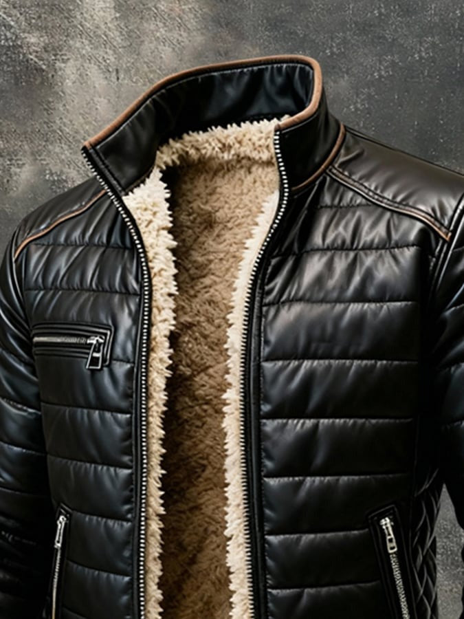 PARIS™ | CHAQUETA ACOLCHADA NEGRA CON FORRO DE SHERPA