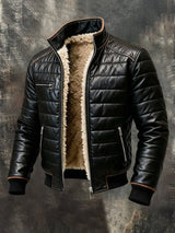 PARIS™ | CHAQUETA ACOLCHADA NEGRA CON FORRO DE SHERPA