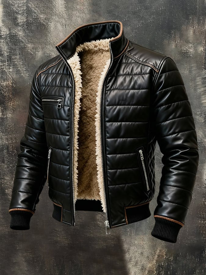 PARIS™ | CHAQUETA ACOLCHADA NEGRA CON FORRO DE SHERPA