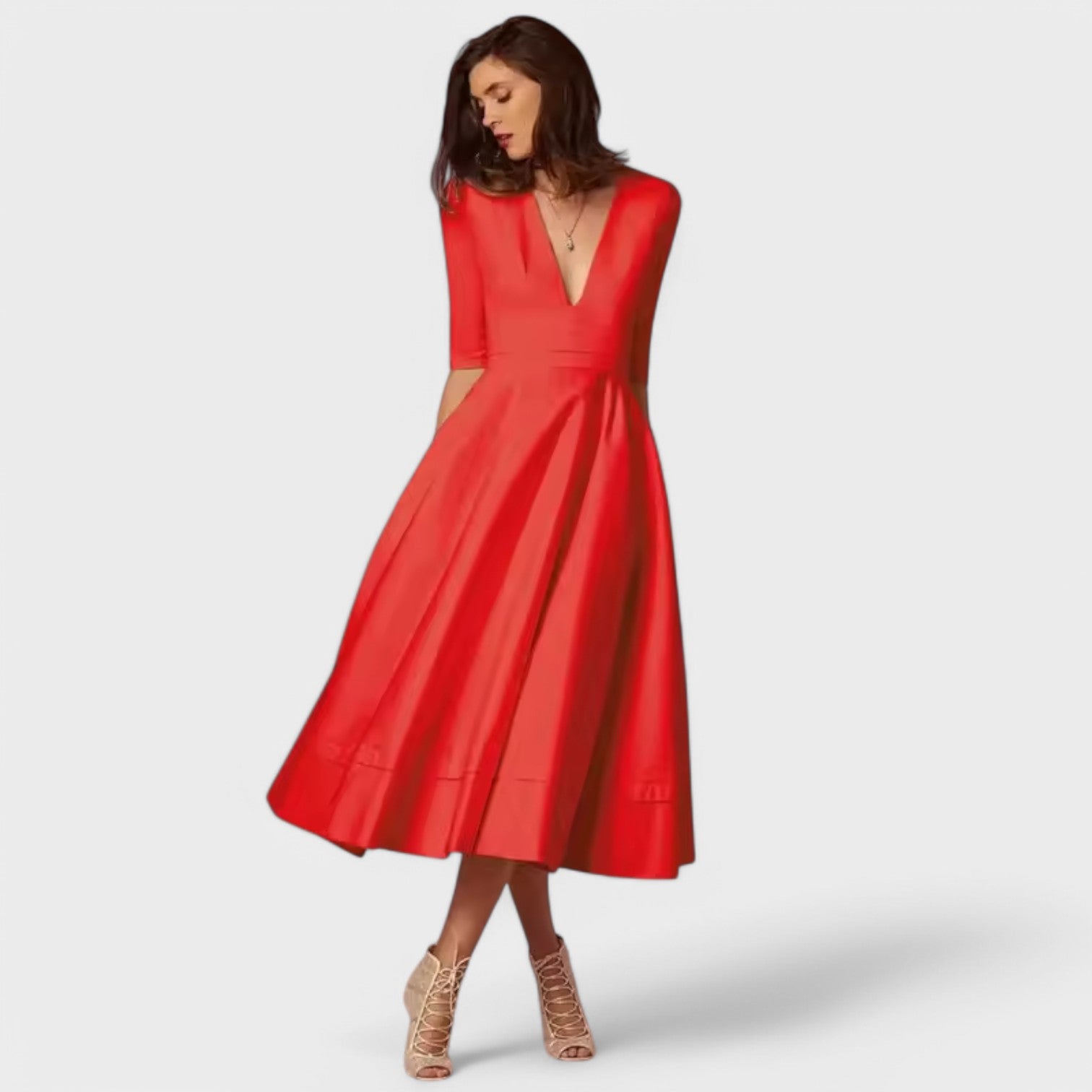 Alejandra - Vestido elegante con escote en V