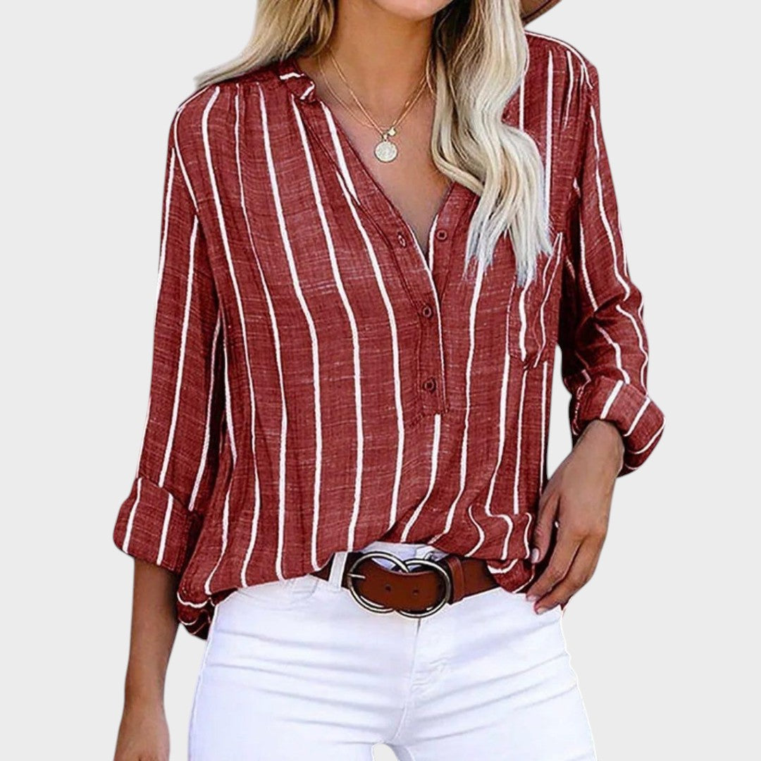 Carlota - Blusa artesanal a rayas