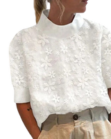 Isabela | Blusa de encaje con cuello alto