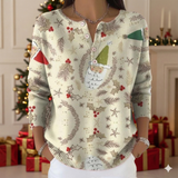 Noelia - Suéter Festivo con Detalles de Navidad