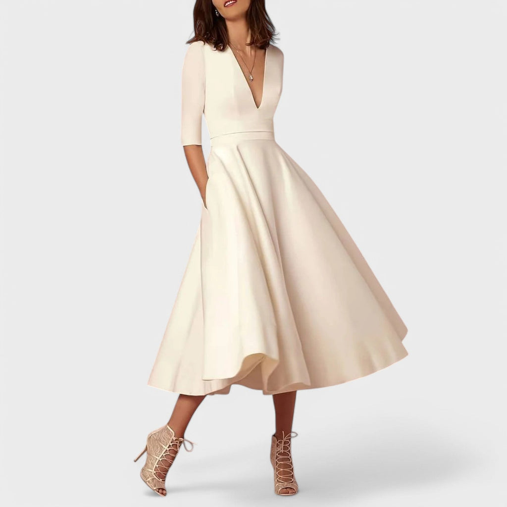 Alejandra - Vestido elegante con escote en V