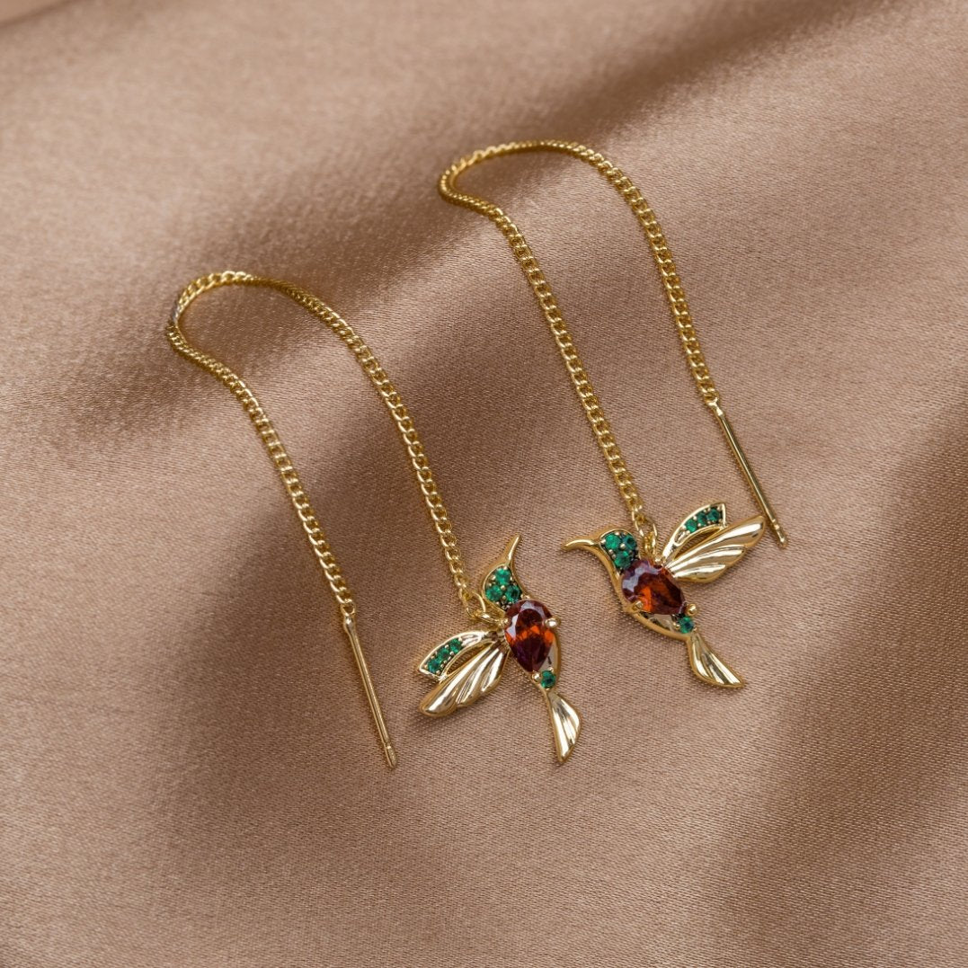 Pendientes de colibrí elegantes