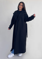 Abrigo largo con cinturón